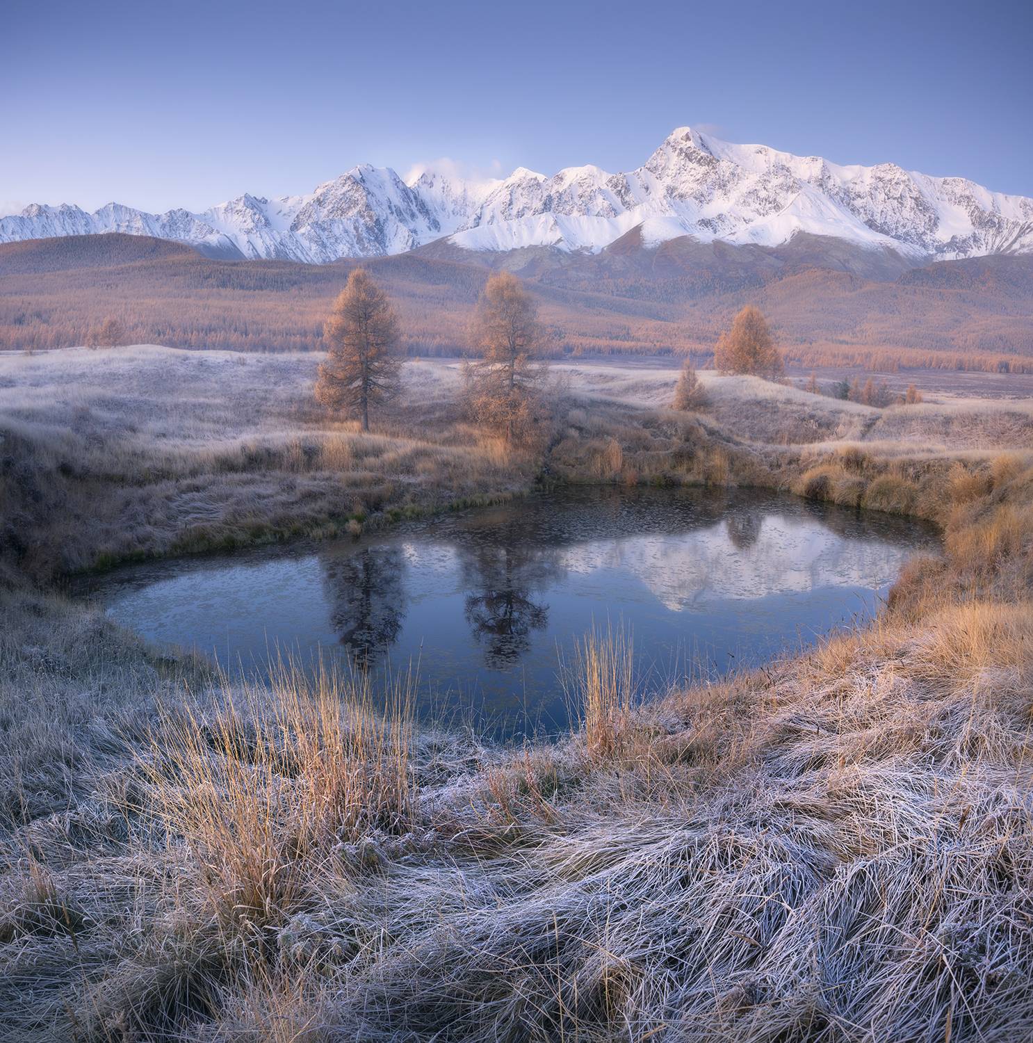 алтай, осень, озеро, утро, рассвет, Сергей Буторин