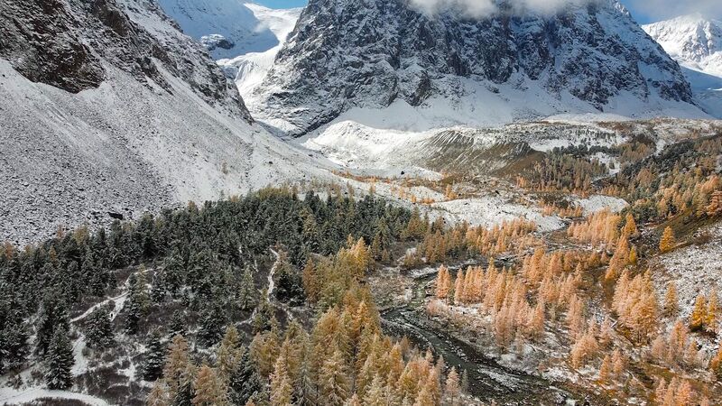 Алтай, Актру, природа, Россия, дрог Алтай, Актру с высоты фото превью