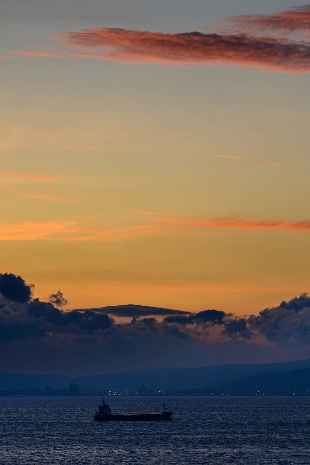 море, параход, небо, закат, пейзаж, Сторожев Олег