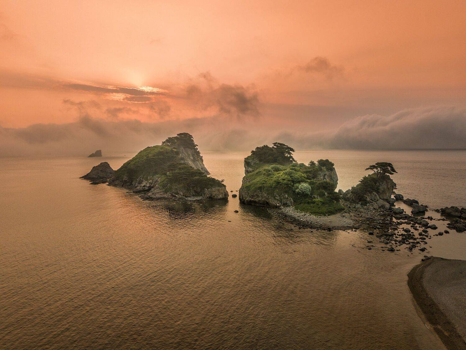 Приморье, Россия, дрон, рассвет, острова, Орлинка, Лариса Дука