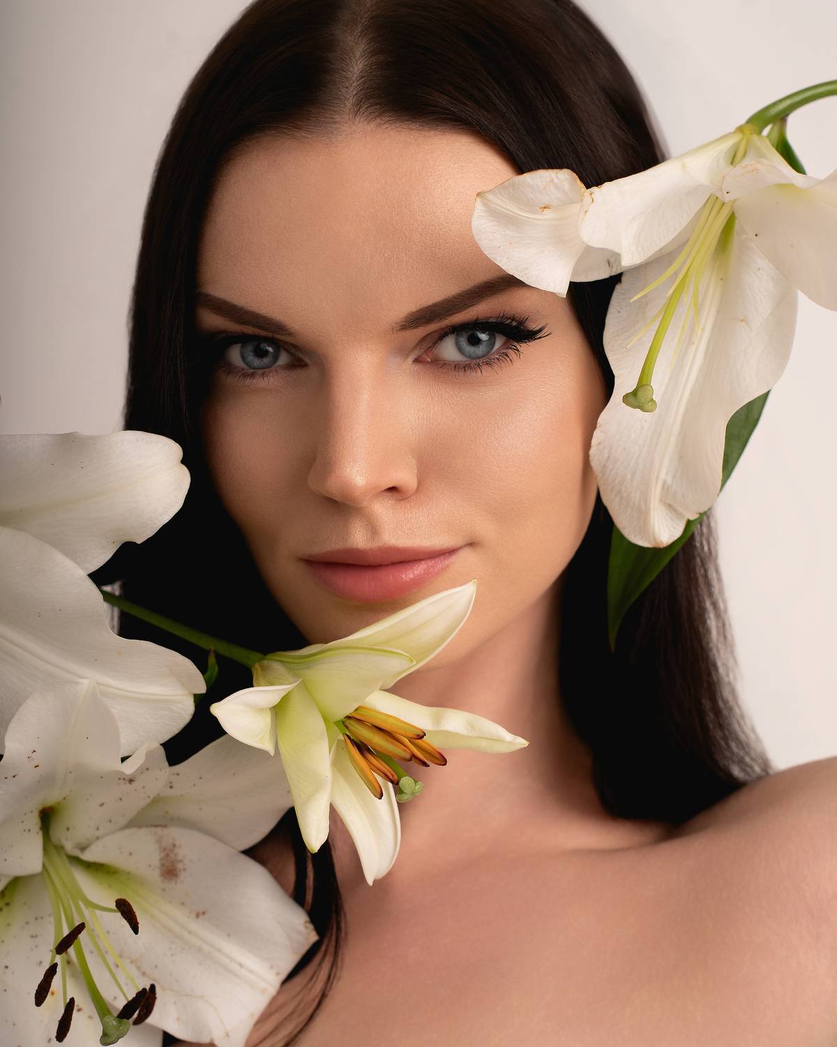 flowers, portrait, model,  Jean