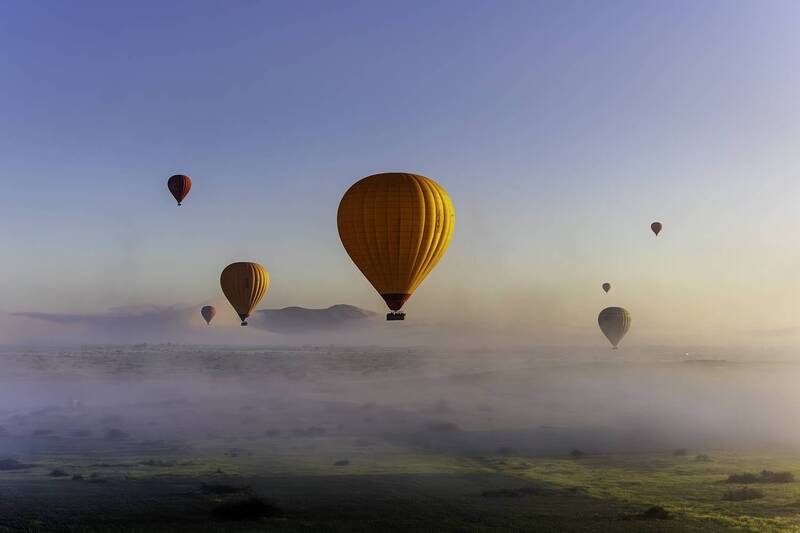 полет на шаре, воздушные шары, природа, марокко, рассвет В полете фото превью