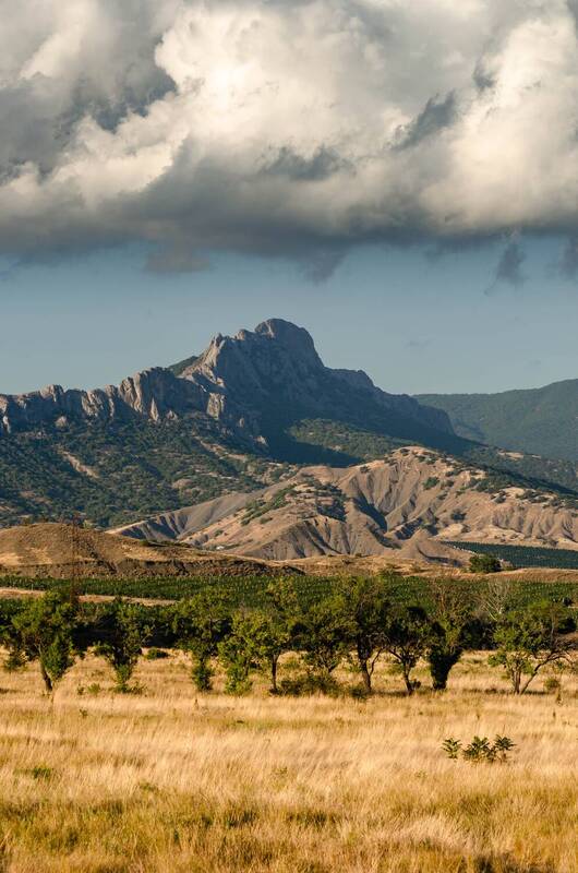 пейзаж, landscape, горы, mountain, закат, sunset, облака, clouds, небо, sky, крым, mountains, деревья, trees Закат в Крыму фото превью