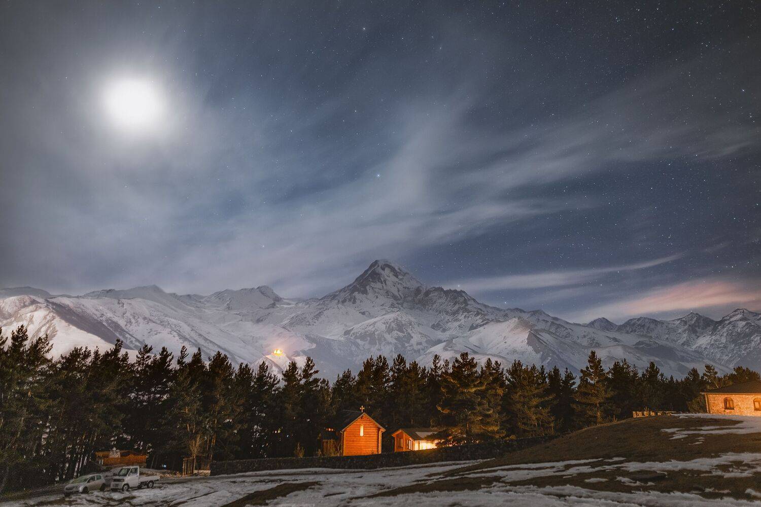 ночь, астрофотография, ночной пейзаж, звезды, горы, зима, грузия, Влад Рябинин