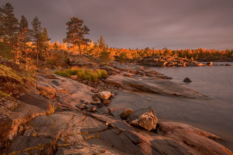 ладога, ладожское озеро Закатная заливка... фото превью