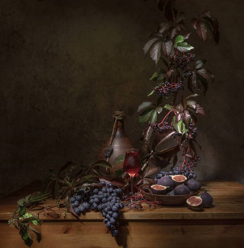 натюрморт, девичий виноград, инжир Девичий виноград фото превью