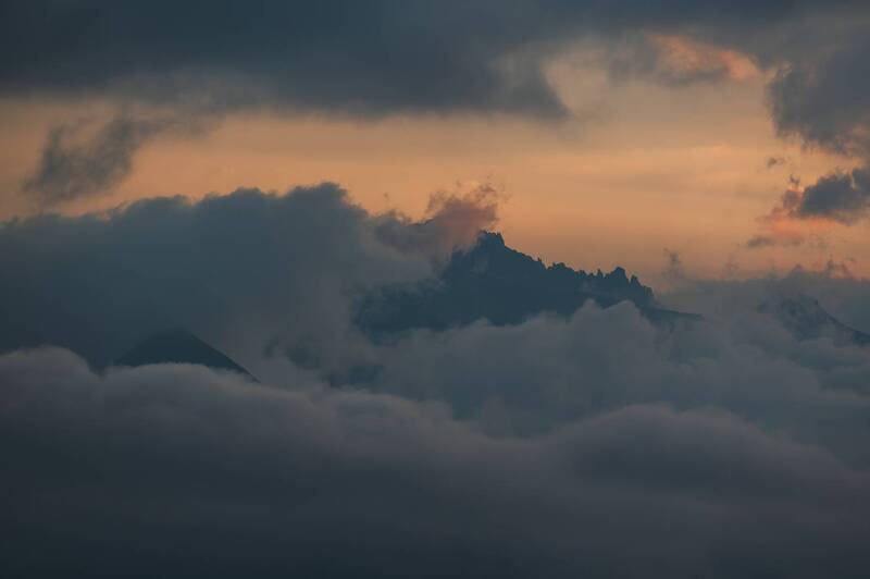 mountains, landscape, nature, sunset, clouds, peak, чегем, кавказcaucasus Закат. фото превью