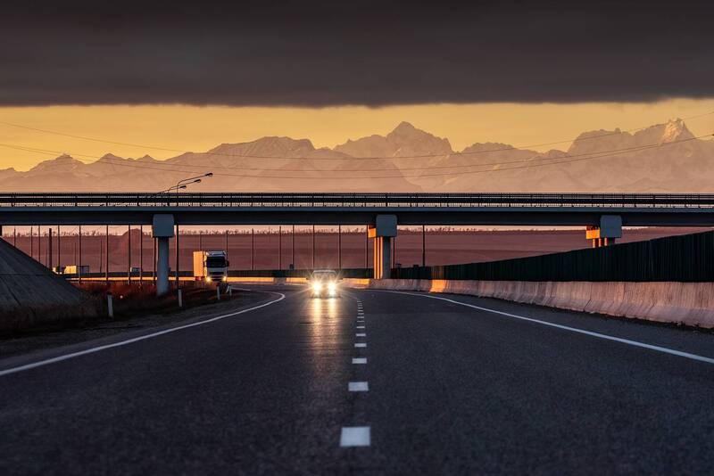 кавказ, кабардино-балкария, кбр, кмв, дорога, горы, м29, рассвет в горах, горы на рассвете, bridge, road Дорога в горы фото превью