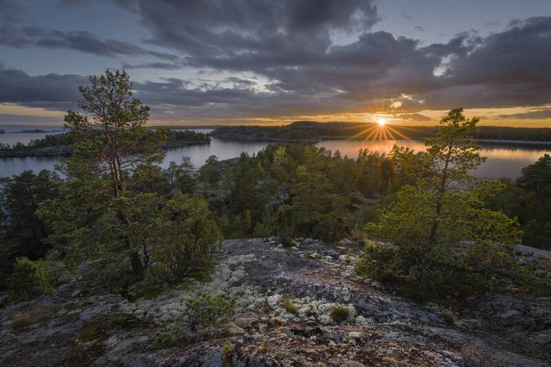 ладога, ладожские шхеры, закат На Ладоге вечереет фото превью
