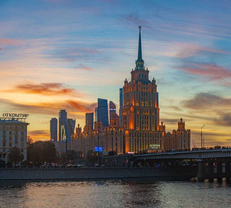 набережная тараса шевченко, вечер, закат, сумерки, подсветка  фото превью