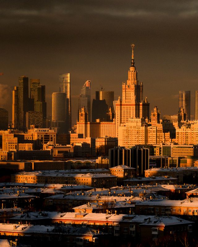 Москва, Россия, закат, sunset, sunrise, architecture Московский закат фото превью