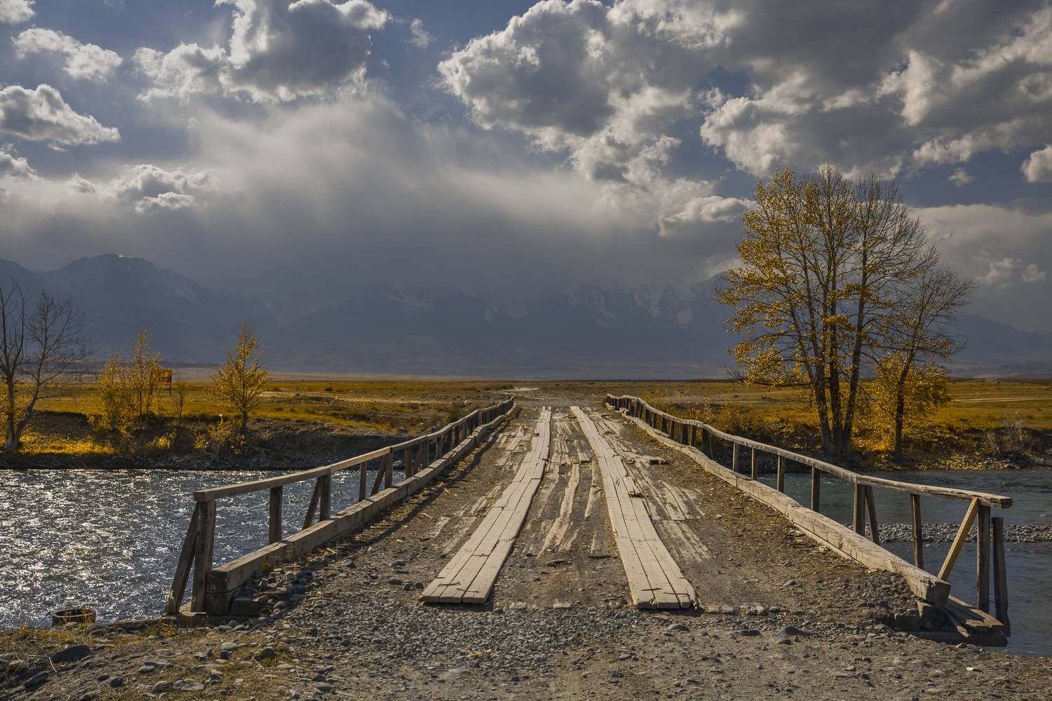 россия, горный алтай, мост, река, осень, Андрей Поляков