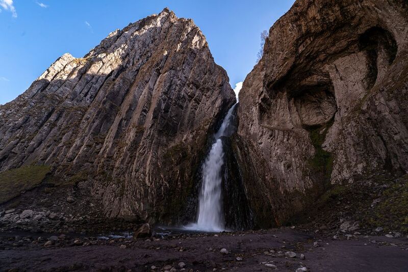 водопад, джилы су, приэльбрусье, горы, скалы Водопад Джилы-Су фото превью