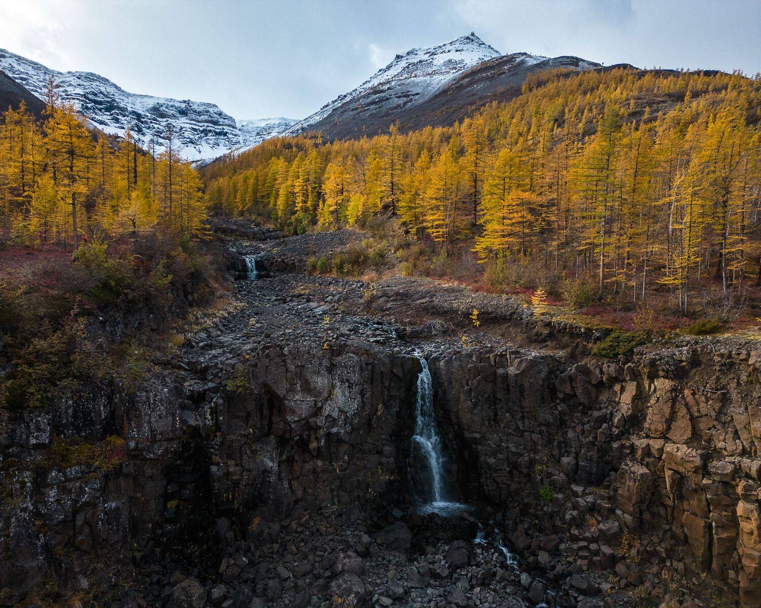 плато путорана, водопад, осень, горы, скалы, Баландин Дмитрий