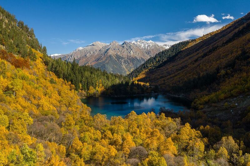 бадукские озёра, домбай, горы, озеро, осень Бадукские озёра фото превью