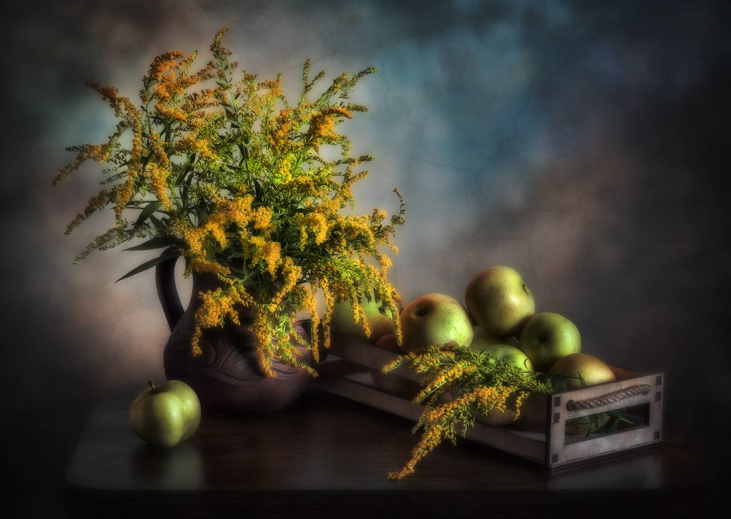 осень, цветы, фрукты, Рубинова Елена