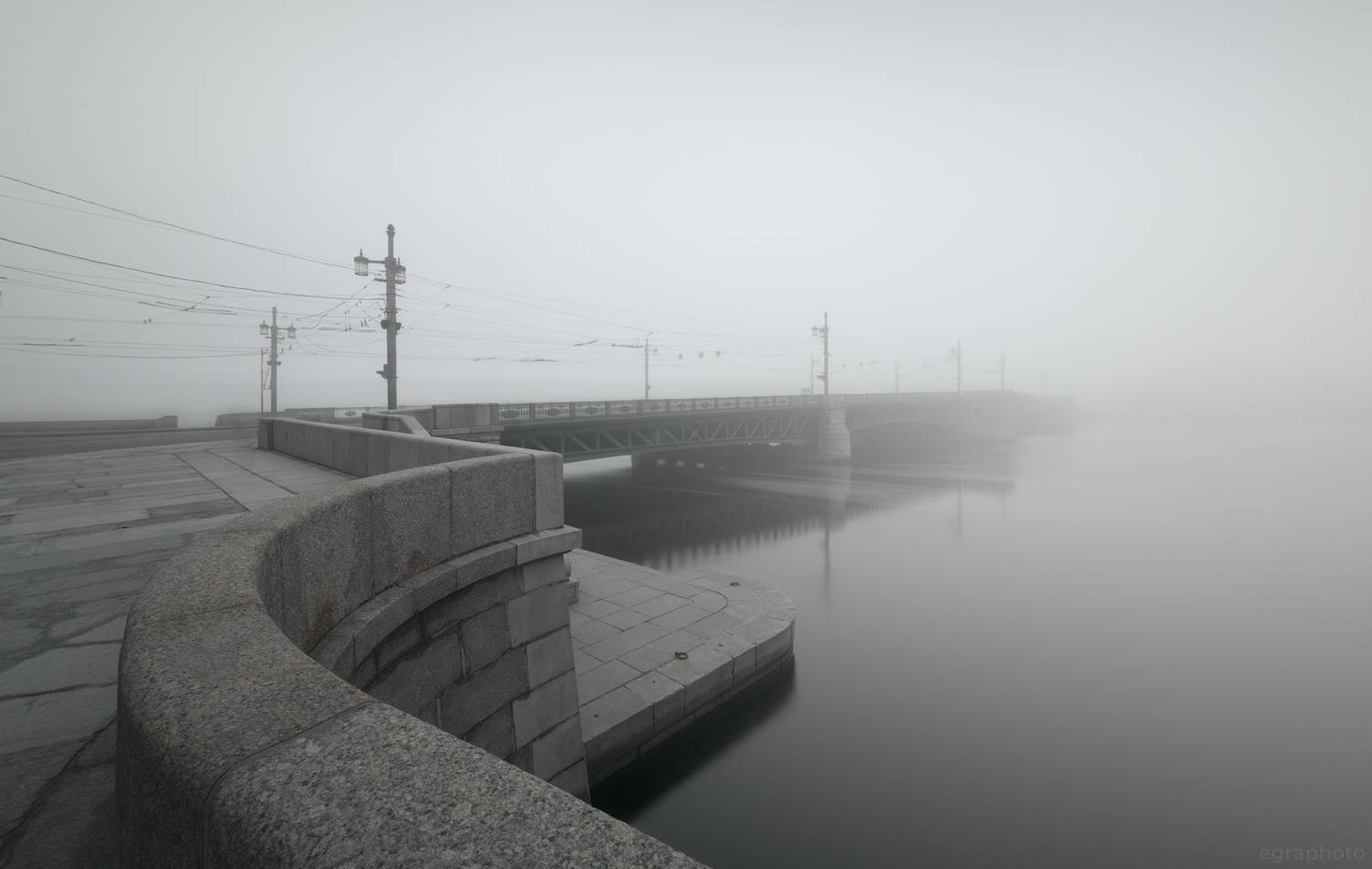 санкт-петербург, спб, река нева, дворцовый мост, туман, ледоход, Рябенький Александр