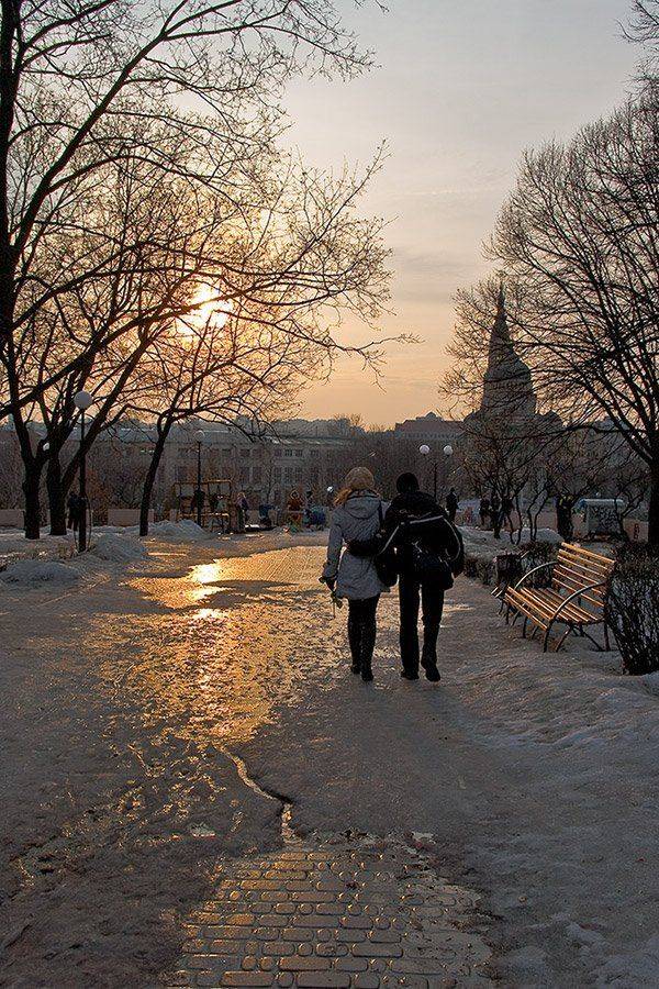 весна, город, закат, солнце, Владимир Костылев
