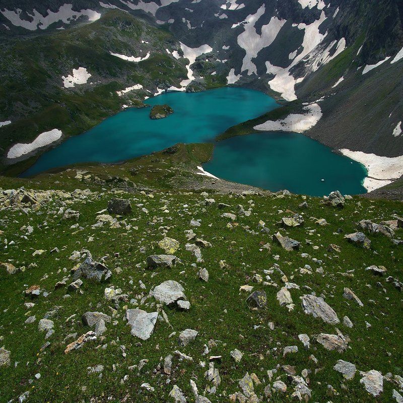 кавказ  озеро закан Спускаясь к озеру  Безмолвия фото превью