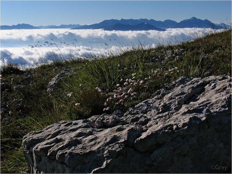 Берег облачного моря фото превью