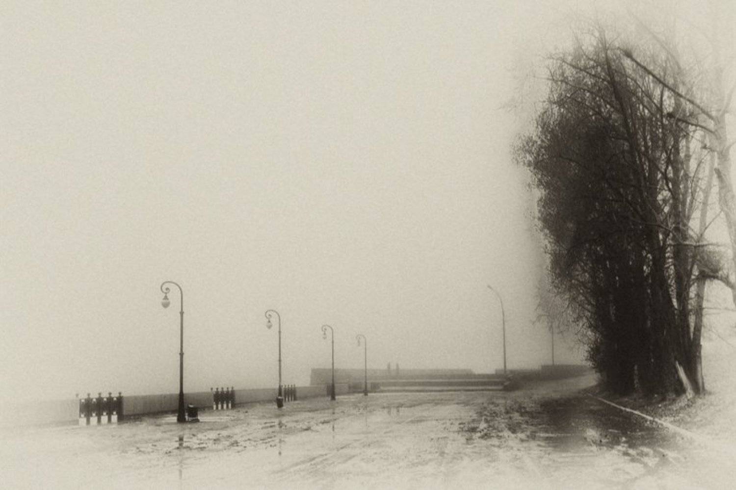 архангельск, туман, двое, расставание, осень, печаль, грусть, набережная, KSergeyV