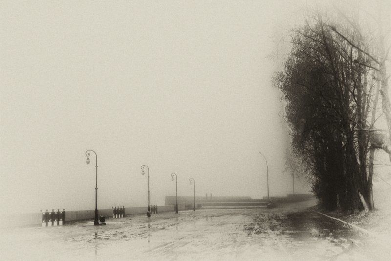 архангельск, туман, двое, расставание, осень, печаль, грусть, набережная Прощай... фото превью