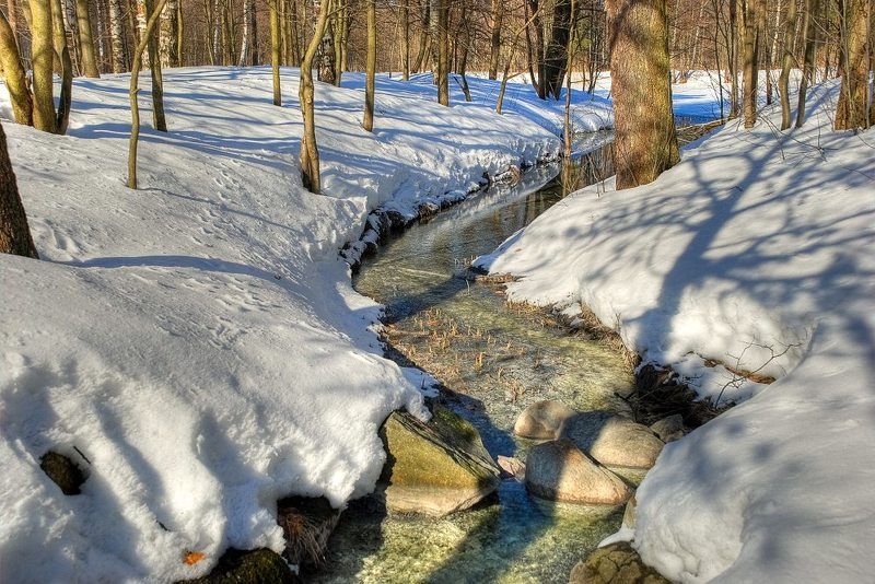 Весенний ручей фото превью