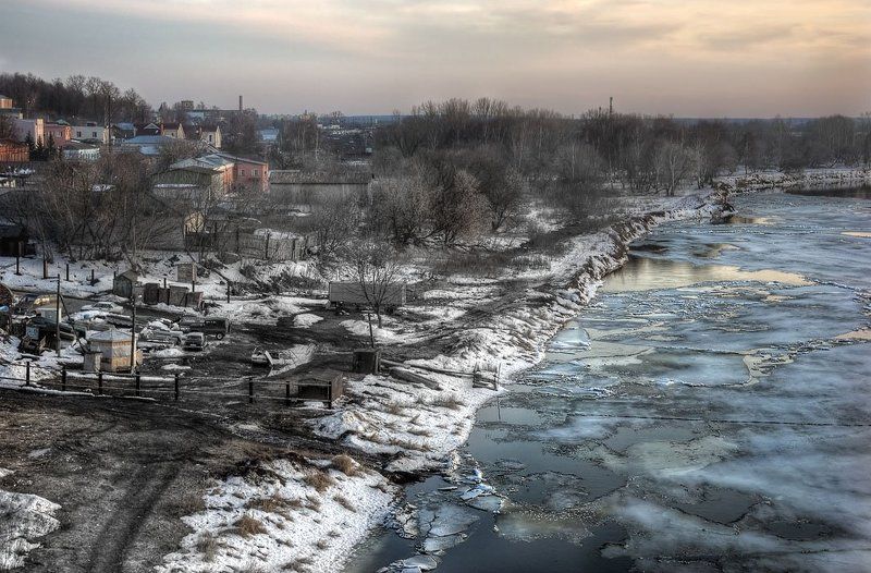 река, ледоход Начало фото превью