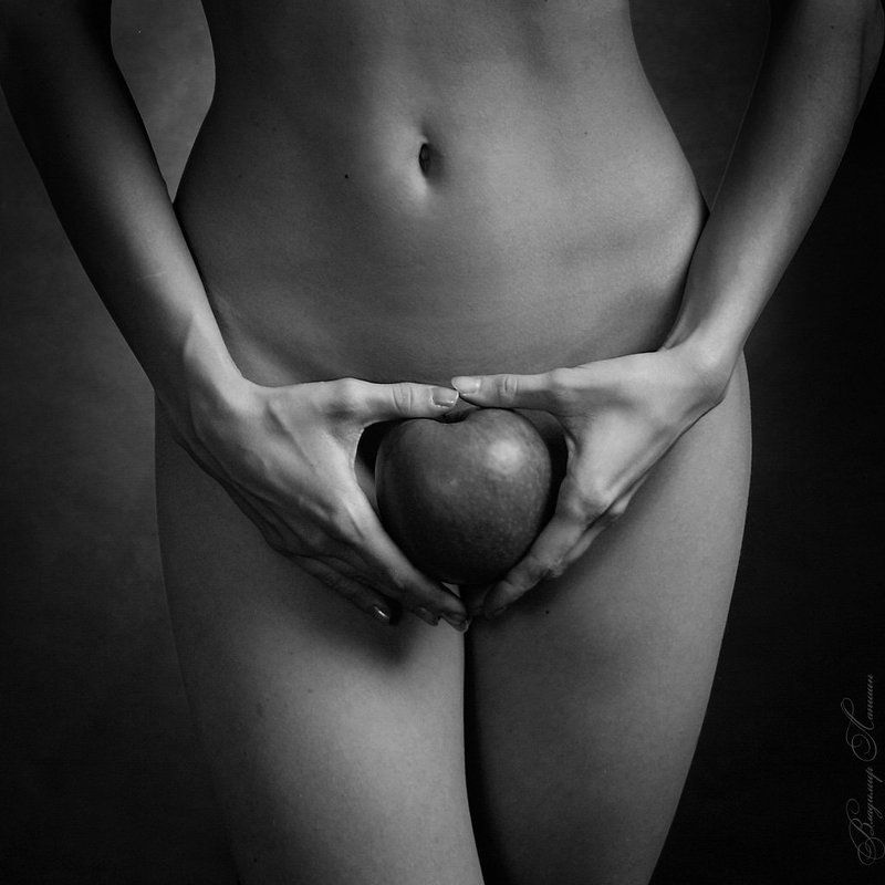 яблоко, девушка, ню Про яблоко фото превью