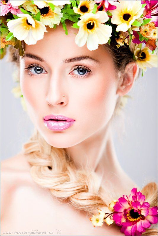 портрет, глаза, взгляд, весна, цветы Весна фото превью