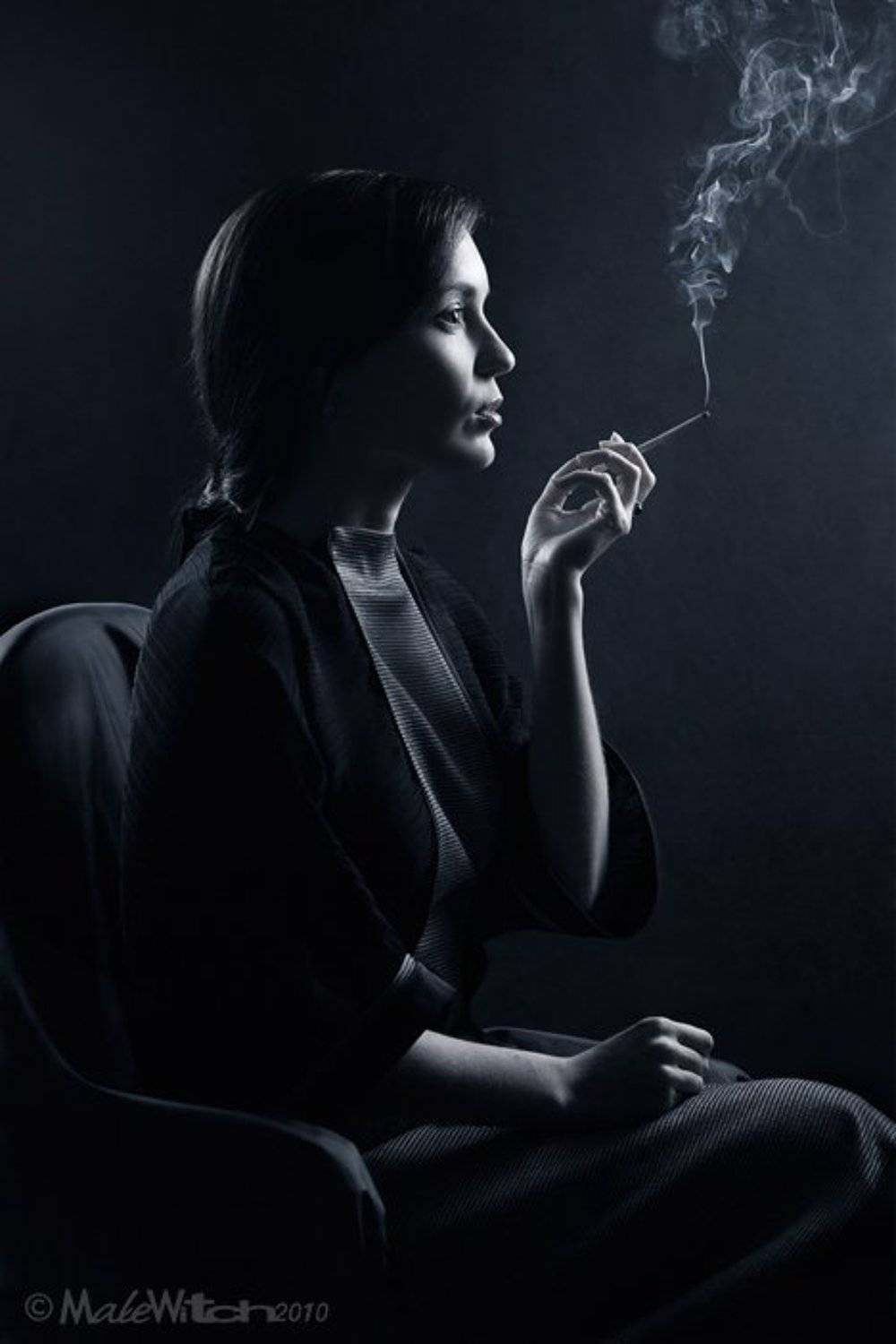 portrait, girl, woman, cigarette, smoking, low, key, девушка, женщина, портрет, сигарета, Максим Малевич