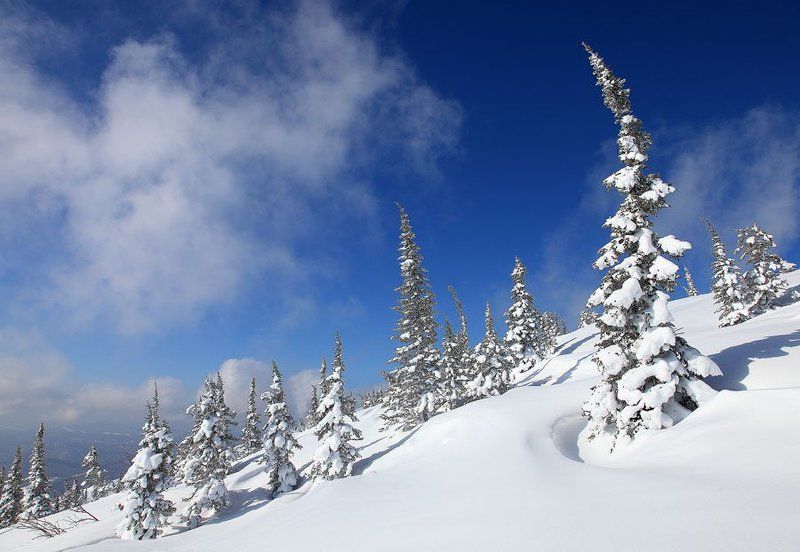 зима, горы, шерегеш на склоне фото превью