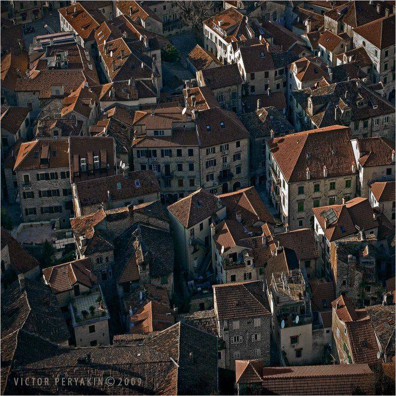 котор, средневековье, старина, дома, черепица, крыши,montenegro, Виктор Перякин