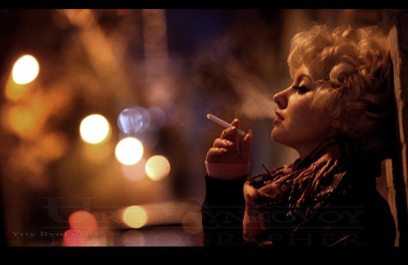 стрит, ночной портрет, город, улица, фонари  фото превью