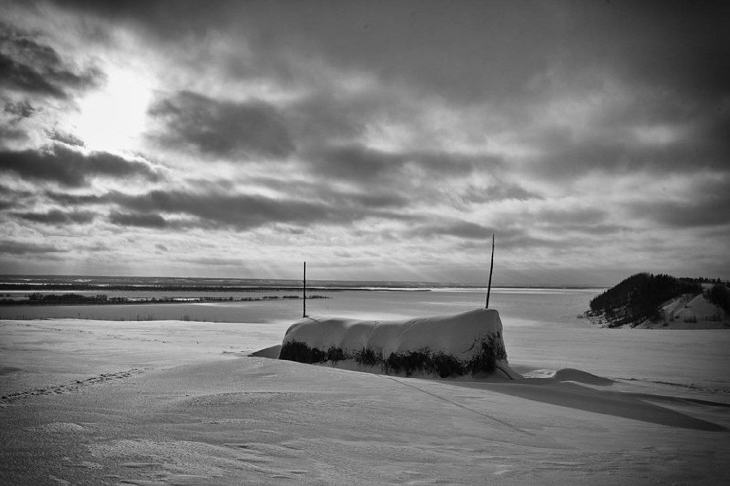 северная двина, архангельск, стог, солнце, лучи, зима, лед, простор, KSergeyV