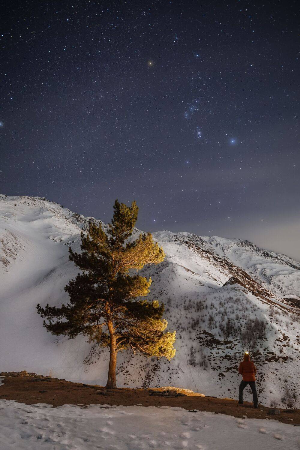 астрофотография, ночной пейзаж, зима, горы, звезды, грузия, Влад Рябинин