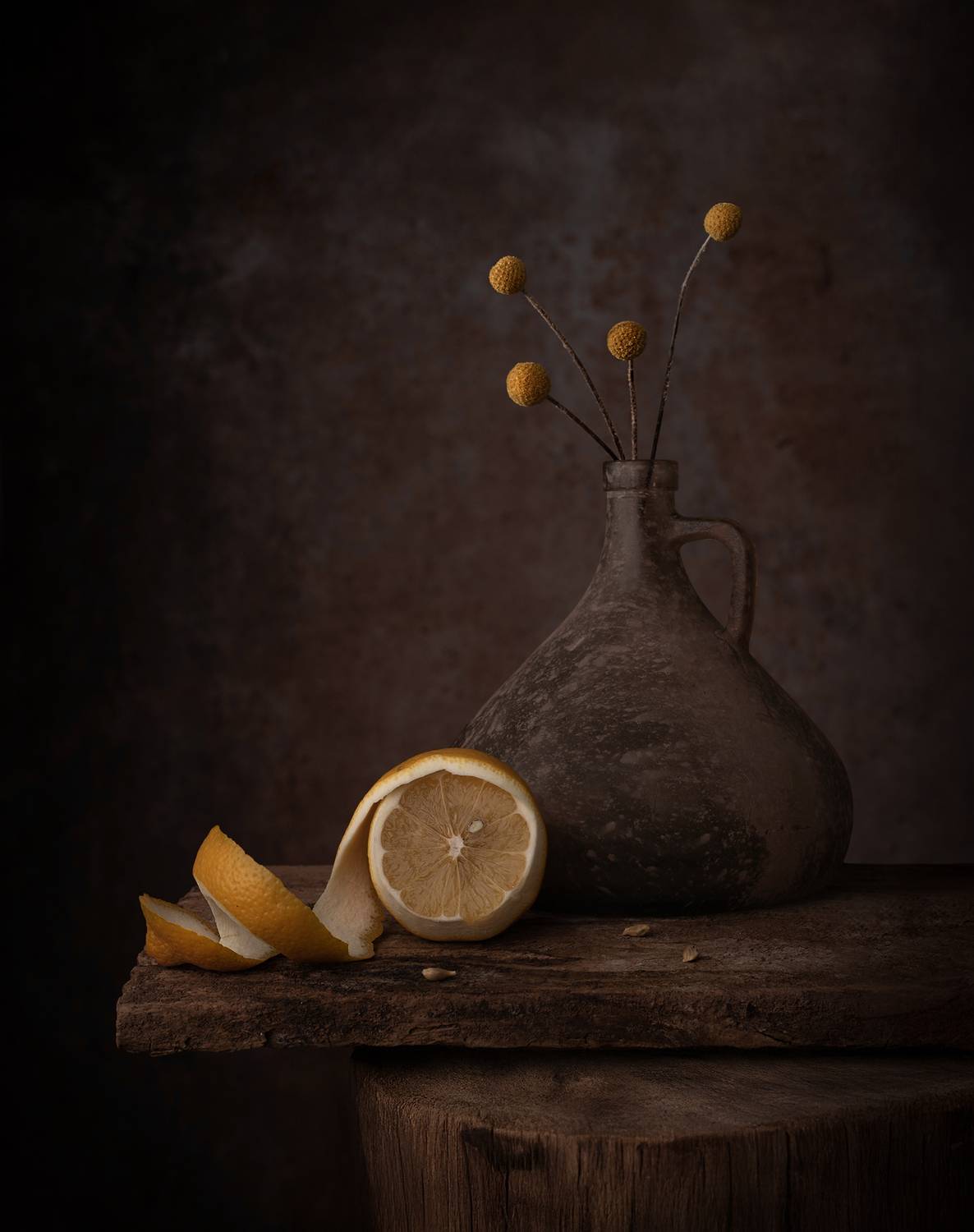 still life, lemon, texture, wood, light, Maria Margareth Perfoncio