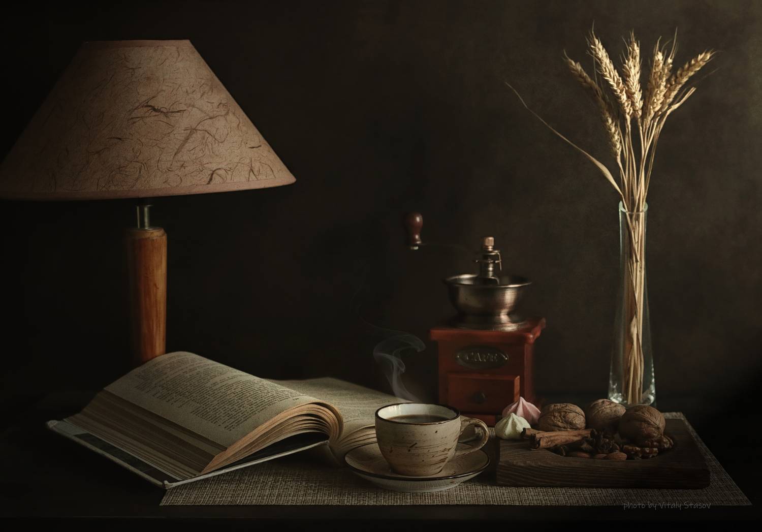 still life, книга, кофе, натюрморт, пшеница, Стасов Виталий