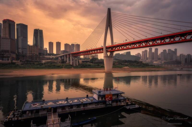 городской пейзаж, архитектура, чунцин, китай, мост дуншуймэнь Город Чунцин, Китай. фото превью