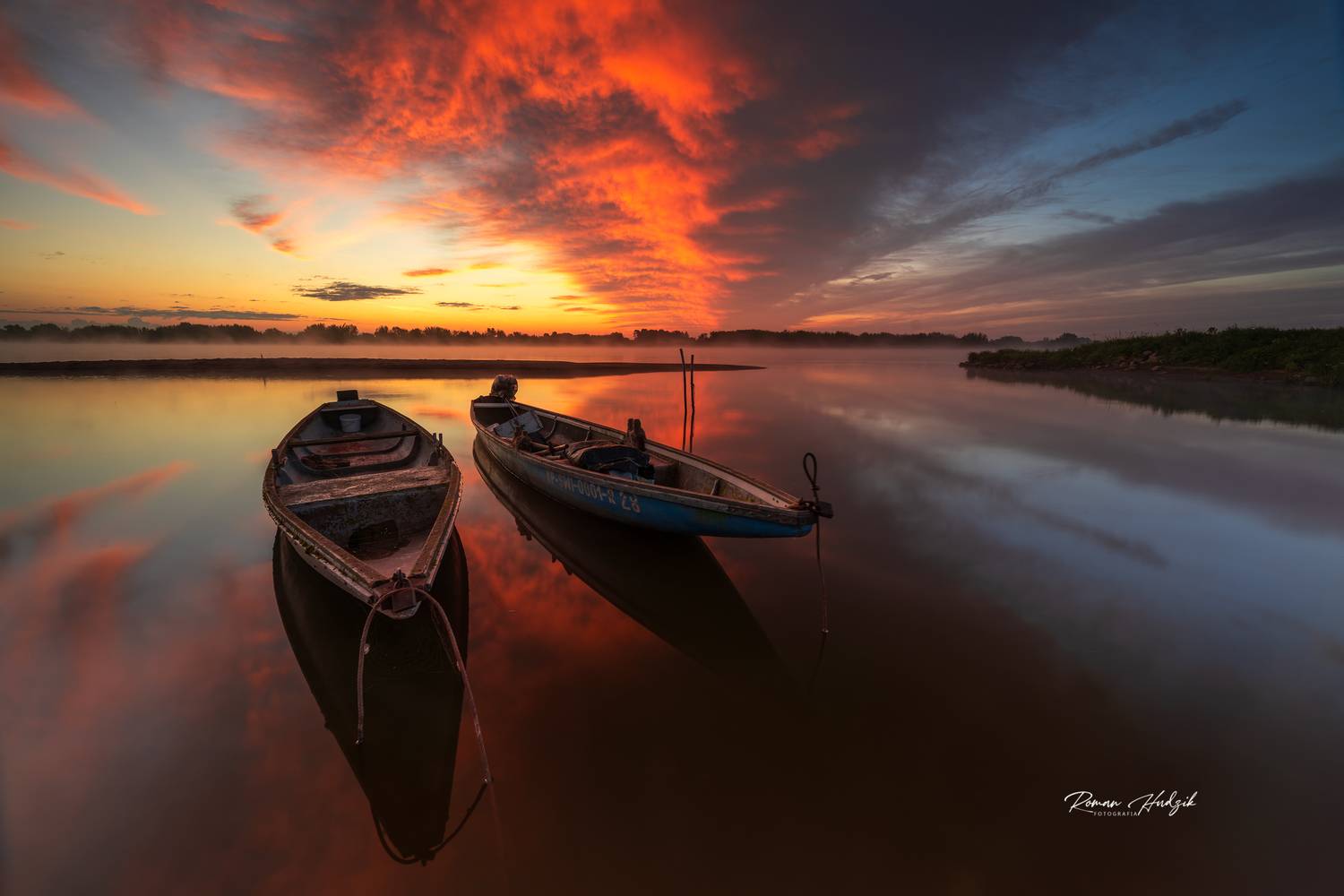 Sunrise, Sunset, Boats, Landscape, Poland, Clouds, Nikon, Hudzik Roman