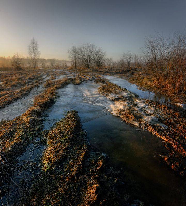 весна, дорога, апрель, фото России, пейзажи России, природа России, Александр Бархатов