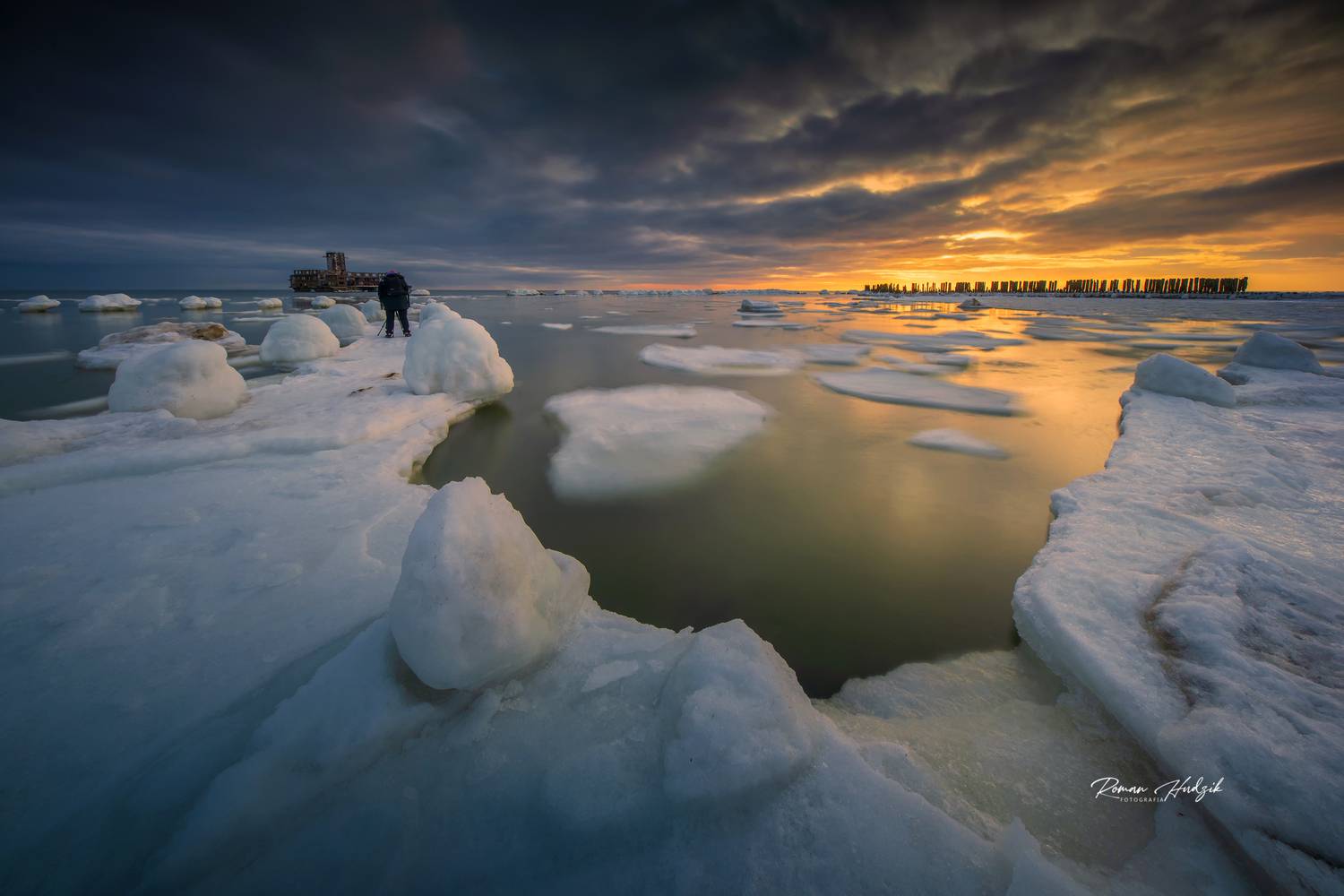Sunrise, Sunset, Poland, Sea, Baltic Sea, People, Landscape, Clouuds, Winter, Snow, Hudzik Roman