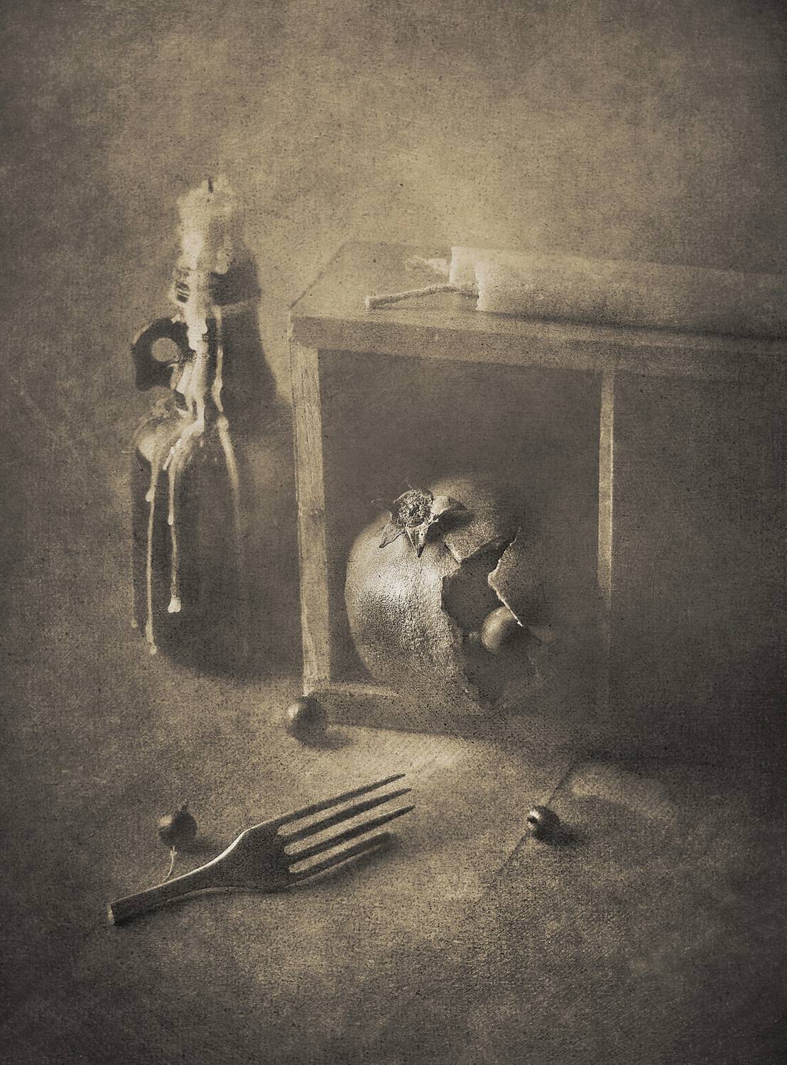 натюрморт, монохром, still life, concept, monochrome, idea, гранат, сепия, pomegranate, Буглак Инна