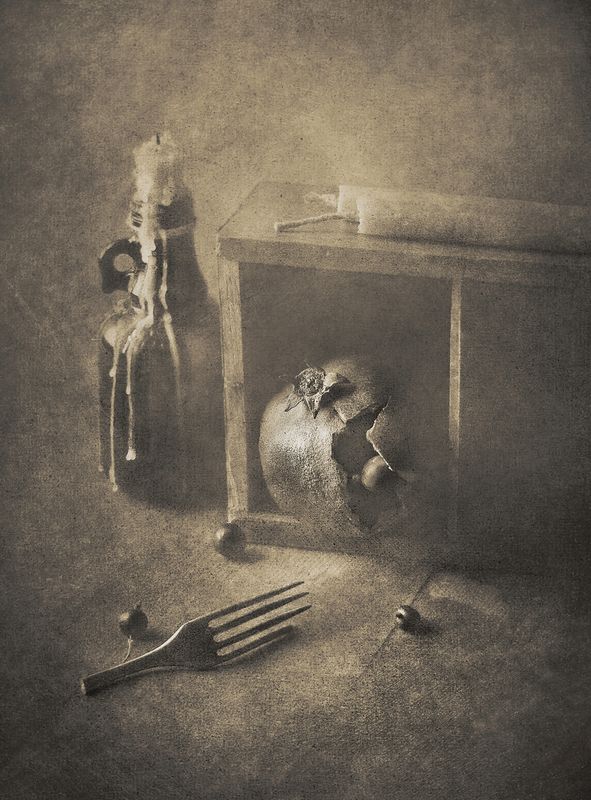 натюрморт, монохром, still life, concept, monochrome, idea, гранат, сепия, pomegranate Опыты фото превью