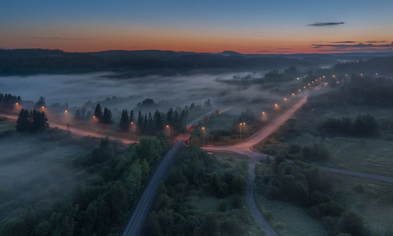s_krylov_pro, фотографсергейкрылов, крыловщина, карелия, ляскеля, тмх, туман, ра3, железнодорожнаяфотография Летний рассвет в Карелии фото превью