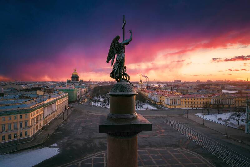Вечерний Петербург. Ангел фото превью