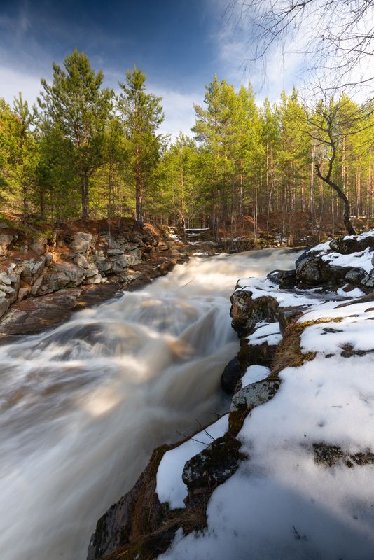 водопад, урал, весна Южаковский водопад фото превью