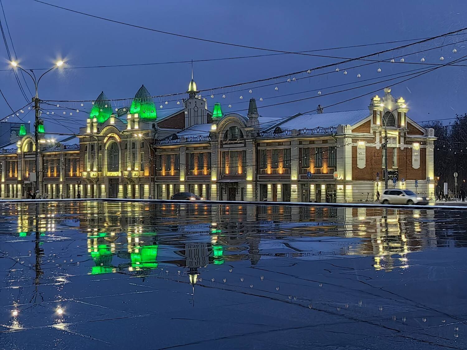 архитектура, город, новоссибирск, вечер, отражение, Козлова Галина