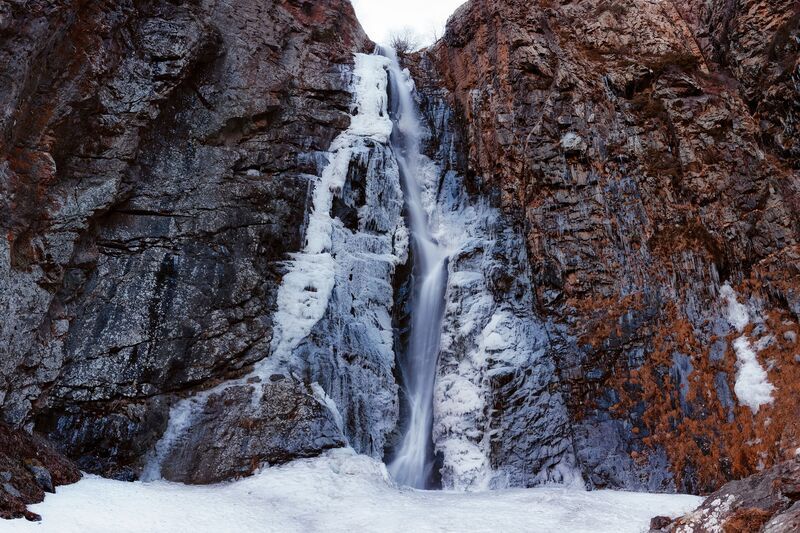 водопад, пейзаж, зима, горы, грузия Водопад Гвелети фото превью