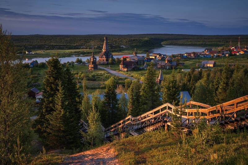 варзуга, терский берег, мурманская область Летний вечер в Варзуге фото превью